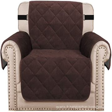 Housse de chaise de canapé épaisse de salon Protecteur de housse de fauteuil matelassé en velours